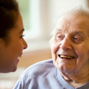 care resident and nurse bonding